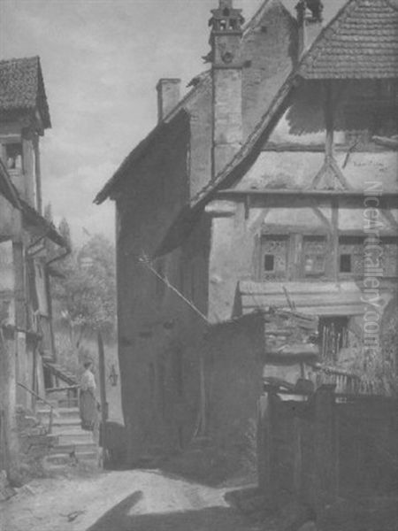 Parthie Aus Uberlingen Am Bodensee Oil Painting by Eduard Steffen