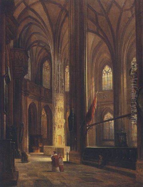 St. Lorenz In Nurnberg Oil Painting by Franz Stegmann
