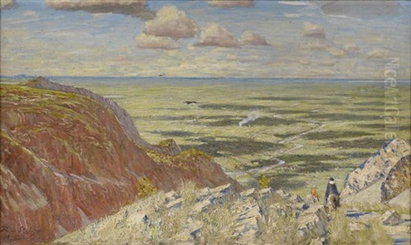 Weite Sudamerikanische Landschaft Mit Zwei Reitern Oil Painting by Robert Von Steiger