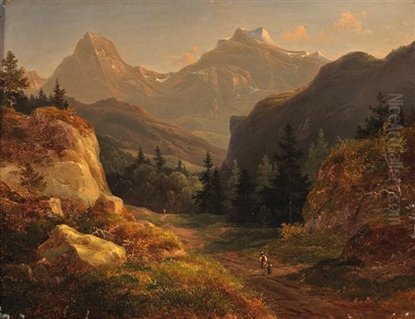 Scene From Salzburg Oil Painting by Franz II Steinfeld