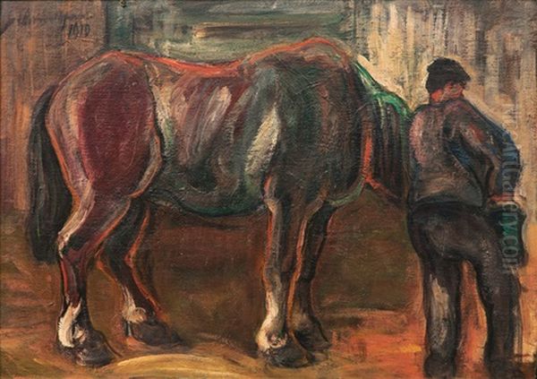 Horse Oil Painting by Heinrich Steinhagen