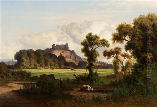 At The Close Of The Day Oil Painting by Leopold Stephan