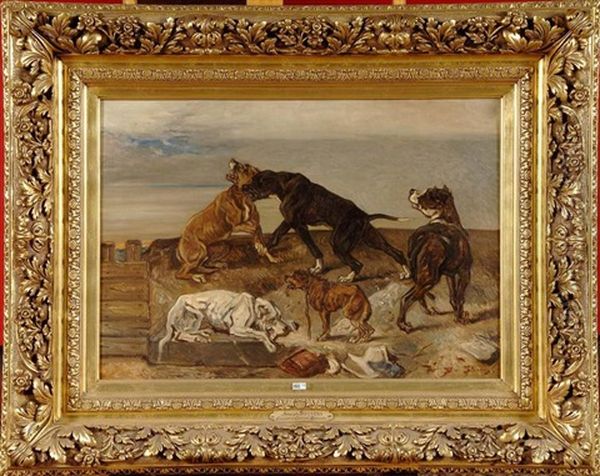 Les Chiens Errants Oil Painting by Joseph Stevens