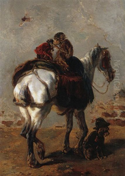 Der Schimmel Und Die Affen Oil Painting by Joseph Stevens