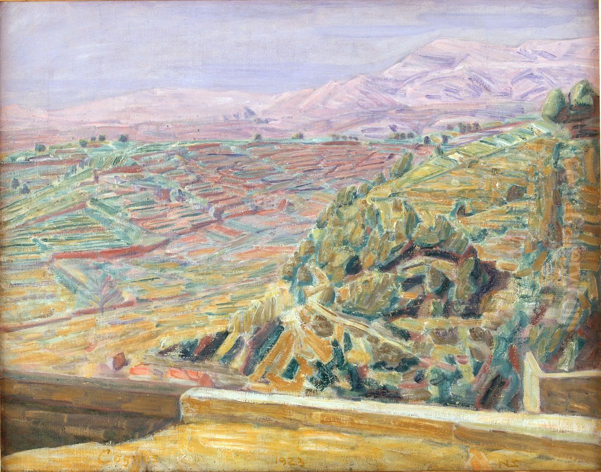 Udsigt Fra Slotspladsen, Cagnes Oil Painting by Niels Larsen Stevns