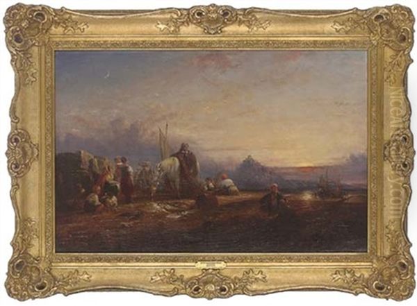 Sunset Oil Painting by Stewart, James