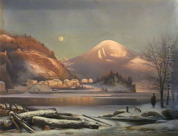 Winterlandschaft Bei Salzburg Oil Painting by Sebastian Stief