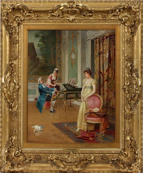 The Musicale Oil Painting by Vincent G. Stiepevich