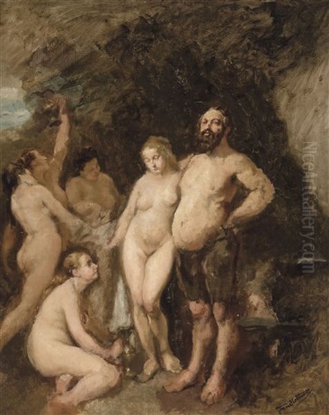 The Marriage Of Vulcan Oil Painting by Jan Stobbaerts