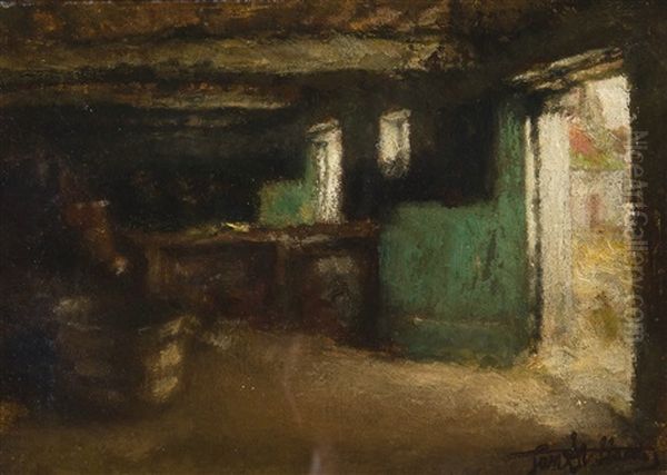 La Porte Verte Oil Painting by Jan Stobbaerts