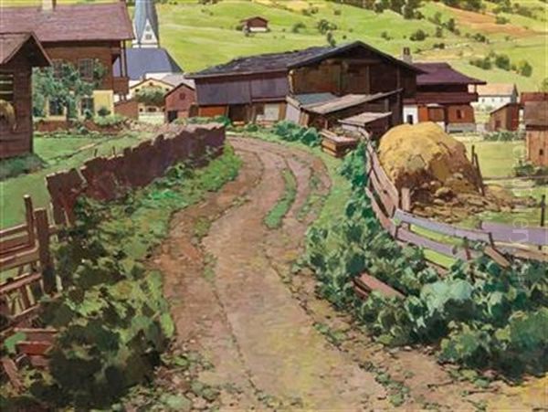 Midsummer Oil Painting by Josef Stoitzner