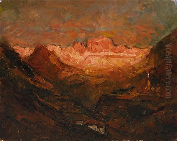 Rosengarten Oil Painting by Ignaz Stolz the Younger