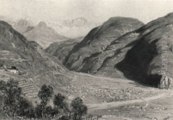 Blick Auf Bozen Oil Painting by Albert Stolz