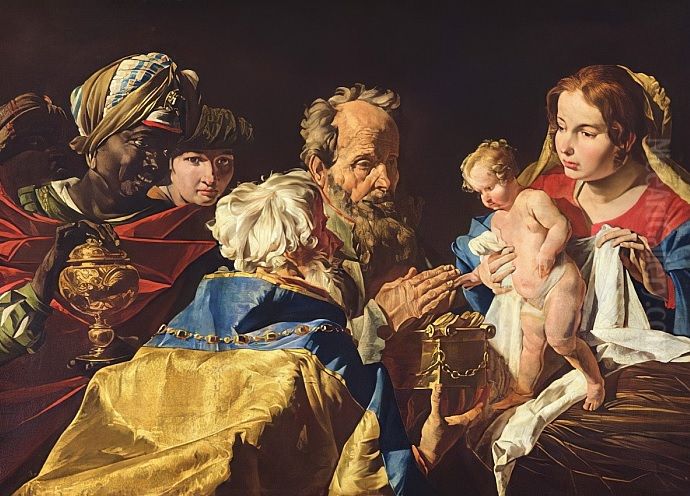 The Adoration Of The Magi Oil Painting by Matthias Stom
