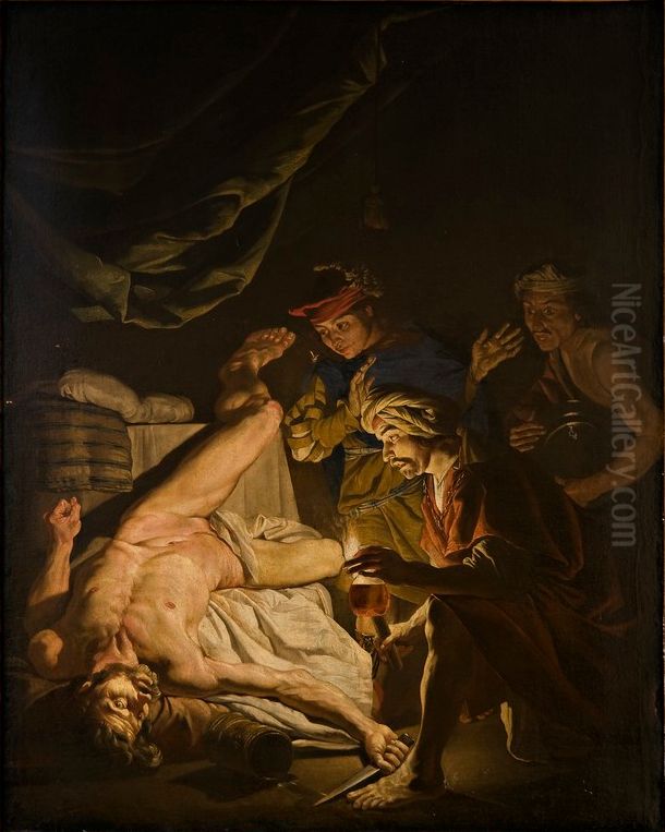 The Death Of Cato Oil Painting by Matthias Stom