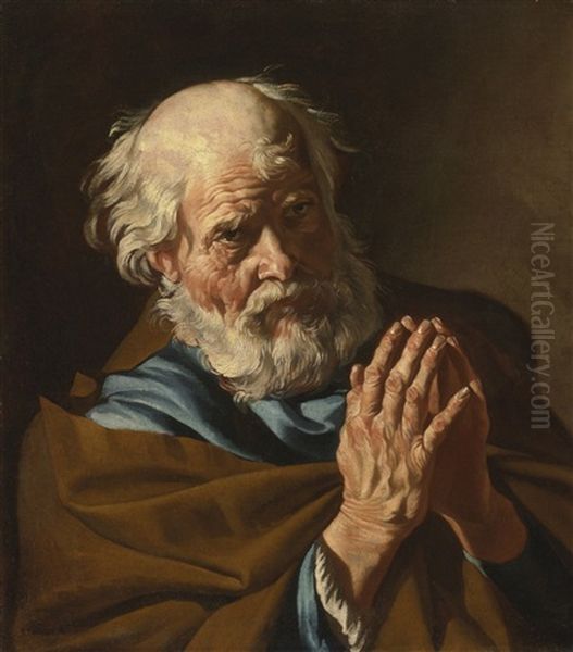 Saint Peter Praying Oil Painting by Mathaeus Stomer the Elder