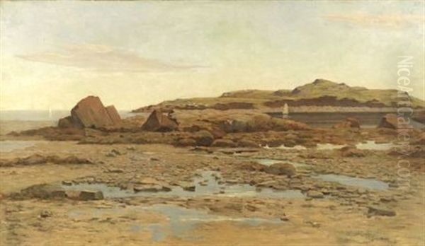 Marblehead Massachusetts, Low Tide Oil Painting by William Stone