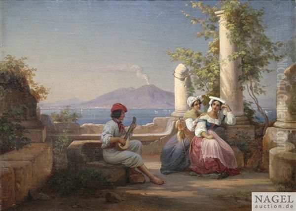 Neapolitanische Serenade Oil Painting by Frederik Ludwig Storch