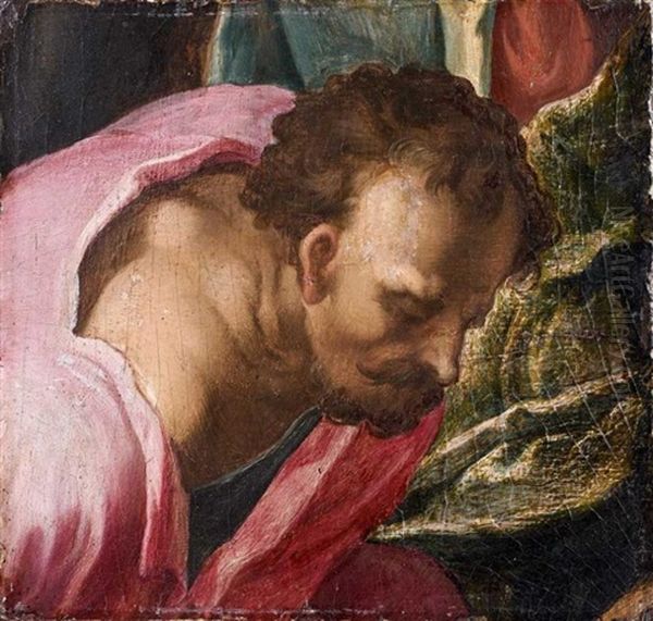 Homme Se Penchant Oil Painting by Jan van der Straet