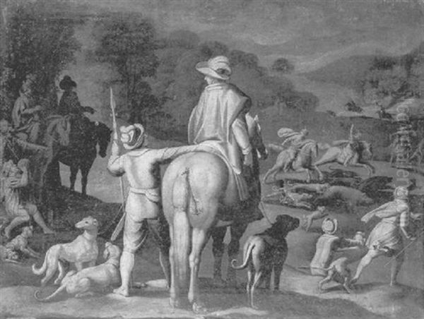 Chasse Au Sanglier Oil Painting by Jan van der Straet