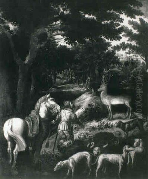 Saint Hubert Oil Painting by Jan van der Straet