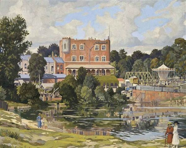 The Vale Of Health, Hampstead Oil Painting by Ian Strang