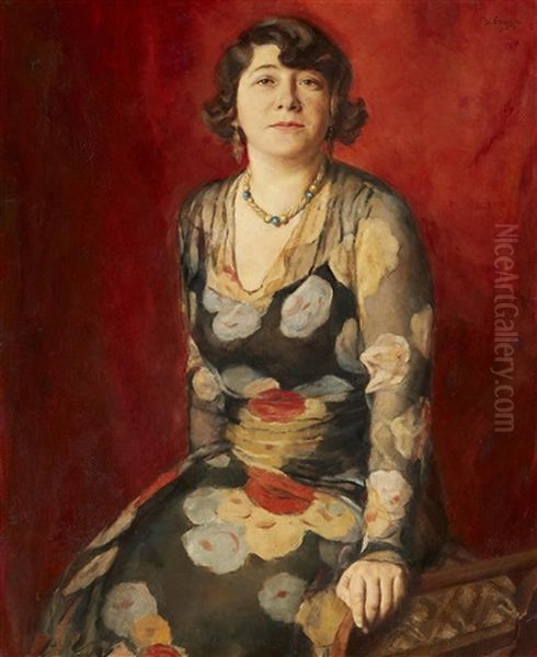Portrait Of Ernestine Farber-strasser Oil Painting by Benjamin A. Strasser