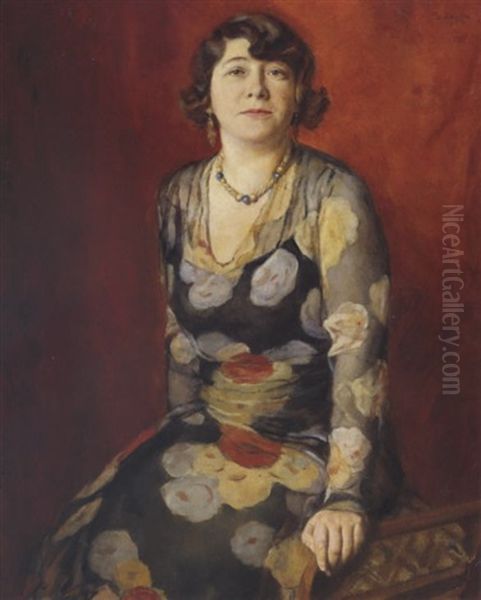 Bildnis Von Ernestine Farber-strasser Oil Painting by Benjamin A. Strasser