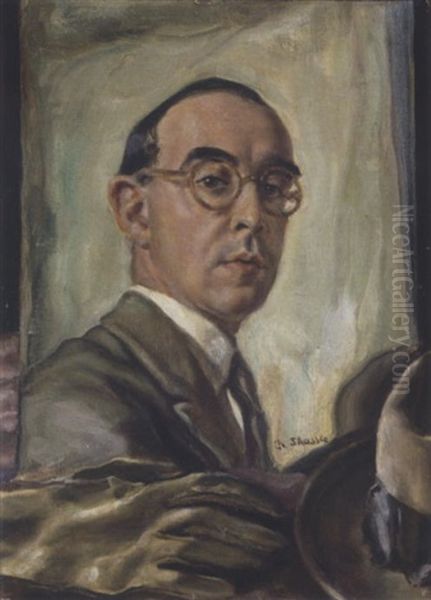 Selbstbildnis Oil Painting by Benjamin A. Strasser