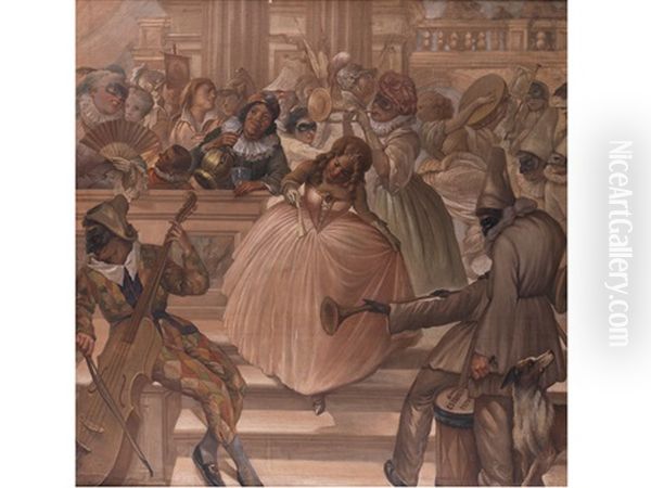 Venezianische Tanzszene Oil Painting by Carlo Stratta