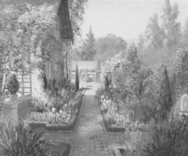 Pasadena Flower Garden Oil Painting by Harold Arthur Streator