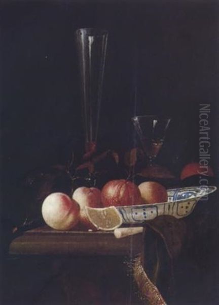 Stilleben Mit Obst, Schale Und Zwei Glasern Oil Painting by Hendrick van Streeck