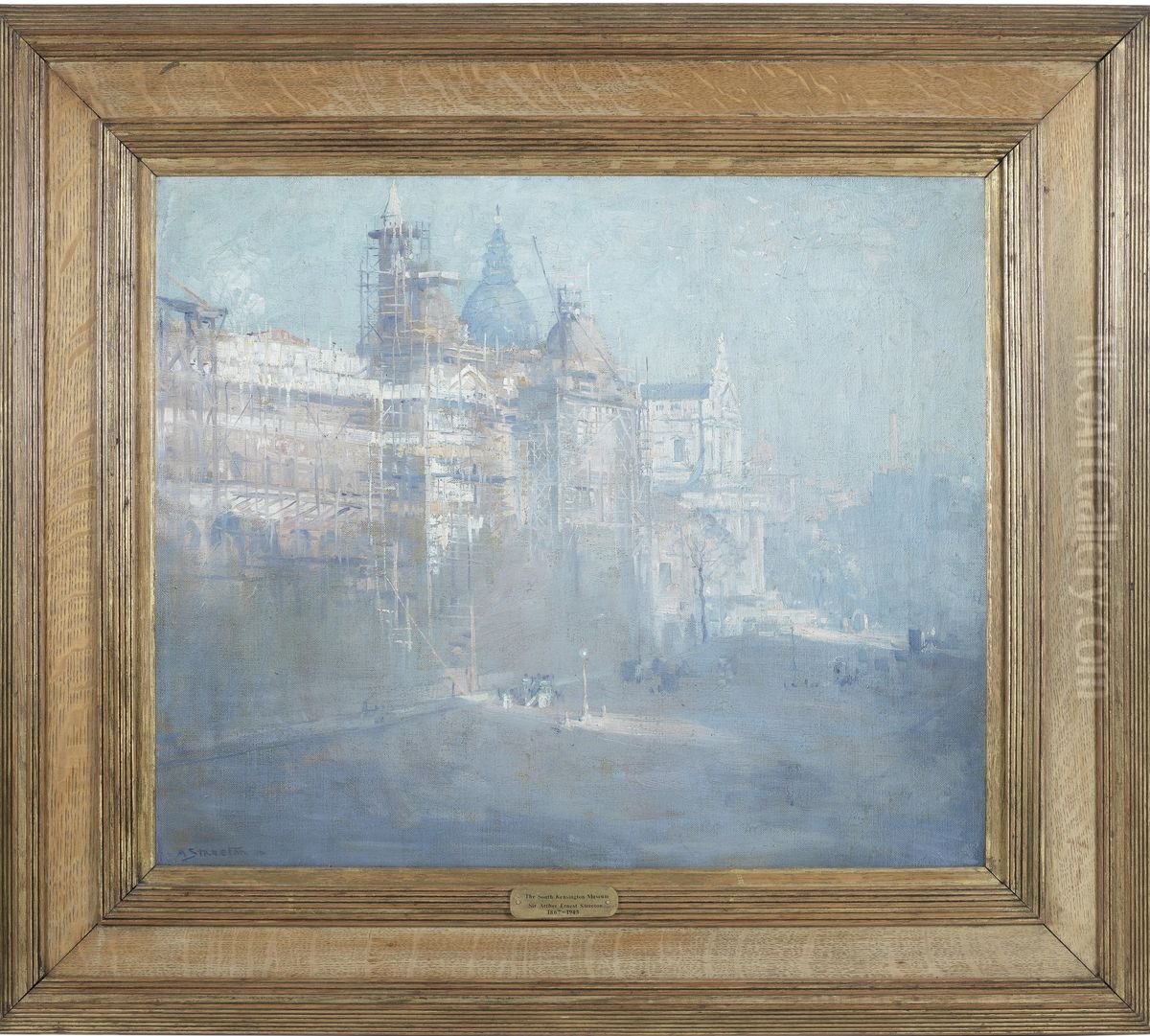 South Kensington Museum Under Construction Oil Painting by Arthur Streeton