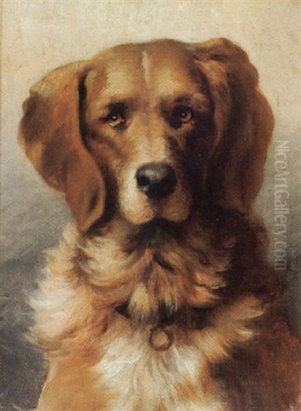 Hundeportrait Oil Painting by Ludwig Streitenfeld