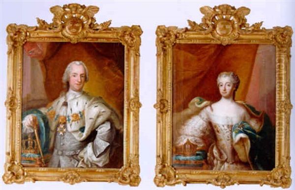 Konung Adolf Fredrik Oil Painting by Johann Joachim Streng