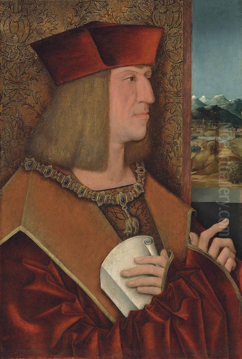 Portrait Of Maximilian I Oil Painting by Bernhard Strigel