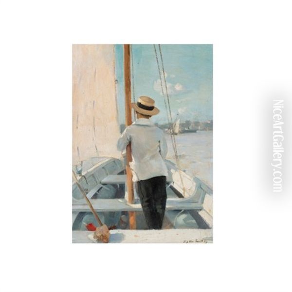 La Promenade En Bateau Oil Painting by Andre-Alfred Smith de Strnburg