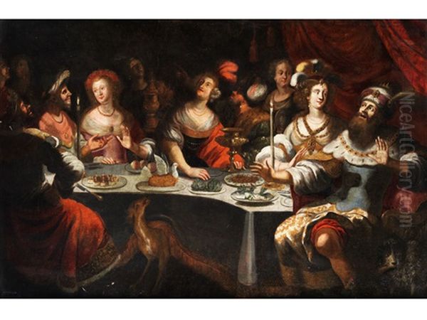 Das Gastmahl Des Konig Balthasar Oil Painting by Bartholomaeus Strobel the Younger