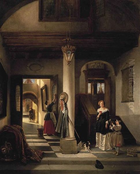 An Allegory Of Mixed Fortune Oil Painting by Johannes Anthonie Balthasar Stroebel