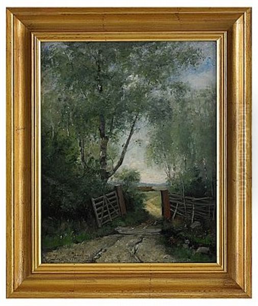 Den Oppna Grinden Oil Painting by Julia Charlotte Mortana Stroemberg