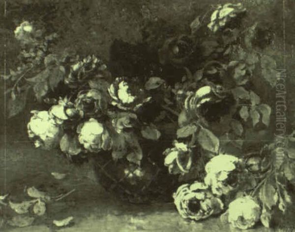 Rosenstraus In Einer Bauchigen Vase Oil Painting by Helene Marie Stromeyer