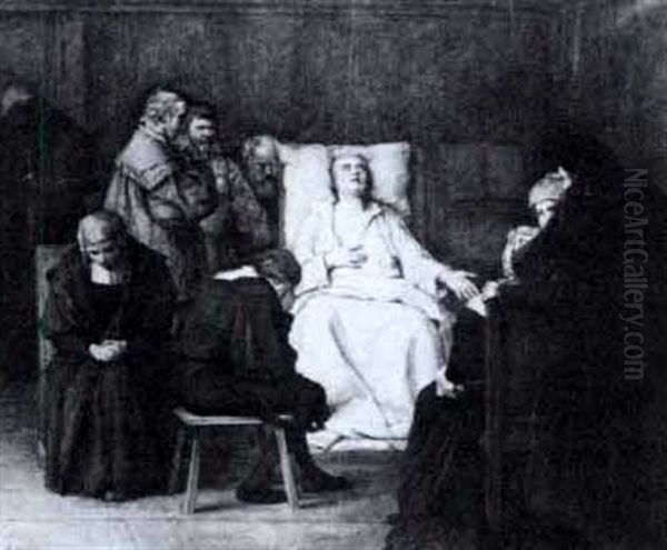 The Death Of Martin Luther Oil Painting by Alexander Theodore Honore Struys