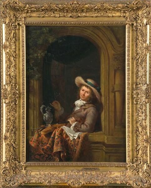 Le Bon Buveur A La Fenetre Oil Painting by Abraham Ii Van Stry