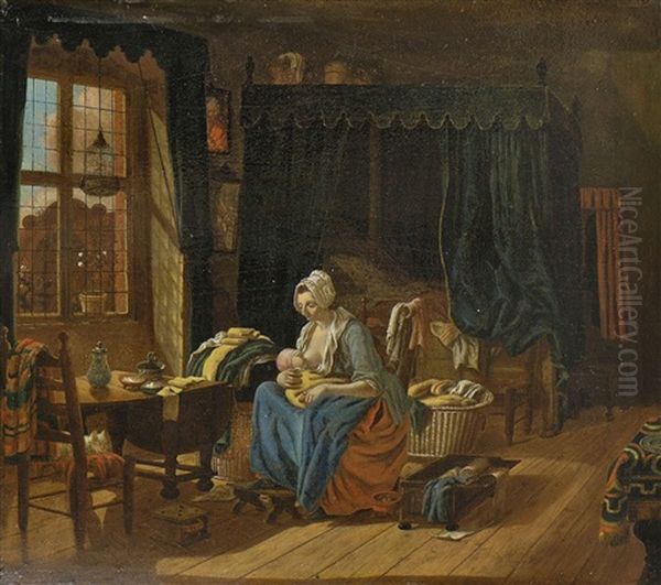 Wochenbettstube Oil Painting by Abraham Ii Van Stry