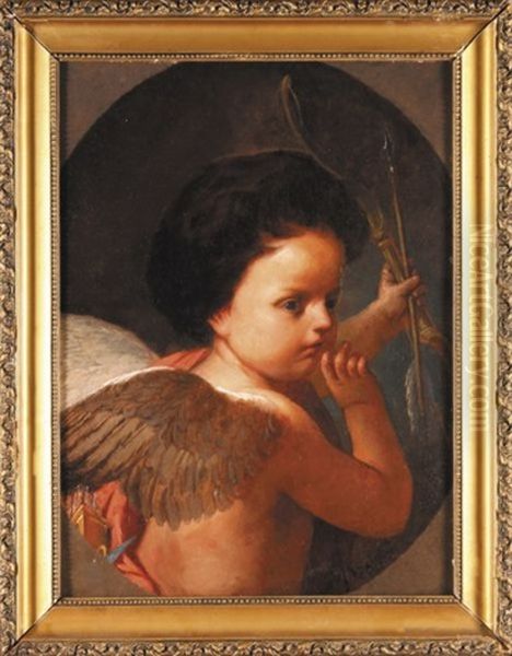 Amor Oil Painting by Jan Michal Strzalecki