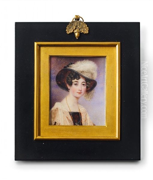 A Portrait Of A Young Actress In A Hat Oil Painting by Samuel John Stump