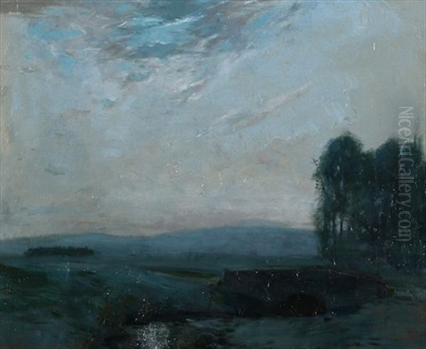 Misty Morning, Kirkcudbright Oil Painting by Alick Riddel Sturrock