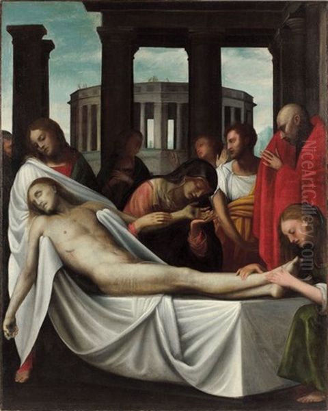 Pieta Oil Painting by (Bartolomeo Suardi) Bramantino