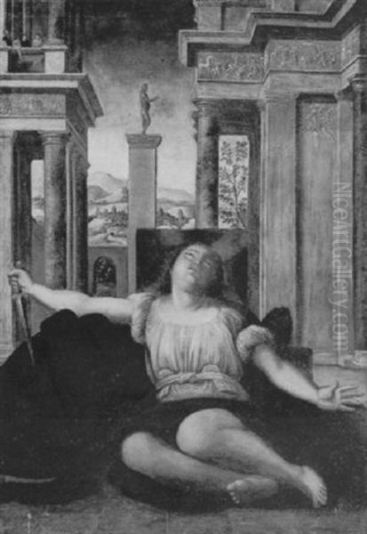 Lucrezia Oil Painting by (Bartolomeo Suardi) Bramantino