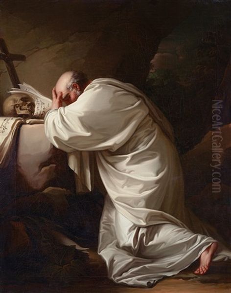 Saint Bruno In Prayer Oil Painting by Pierre Hubert Subleyras